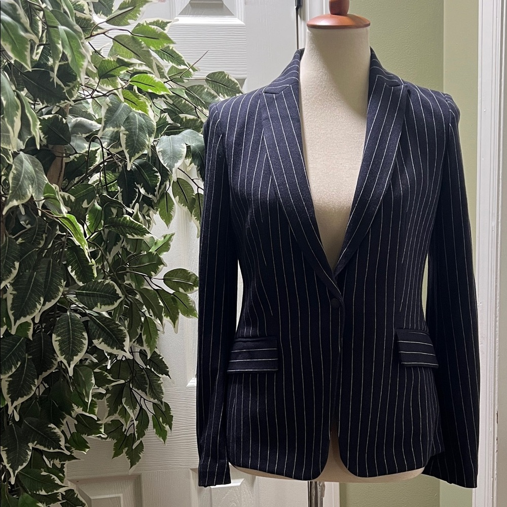 Rag & Bone Navy and White Pinstripe Lexington Blazer NWT